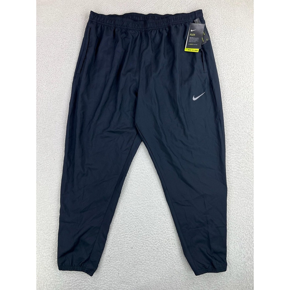 Nike Dri-FIT Pants Mens 2XL Black Flex Running Track Zip Hem Joggers CU5498-010